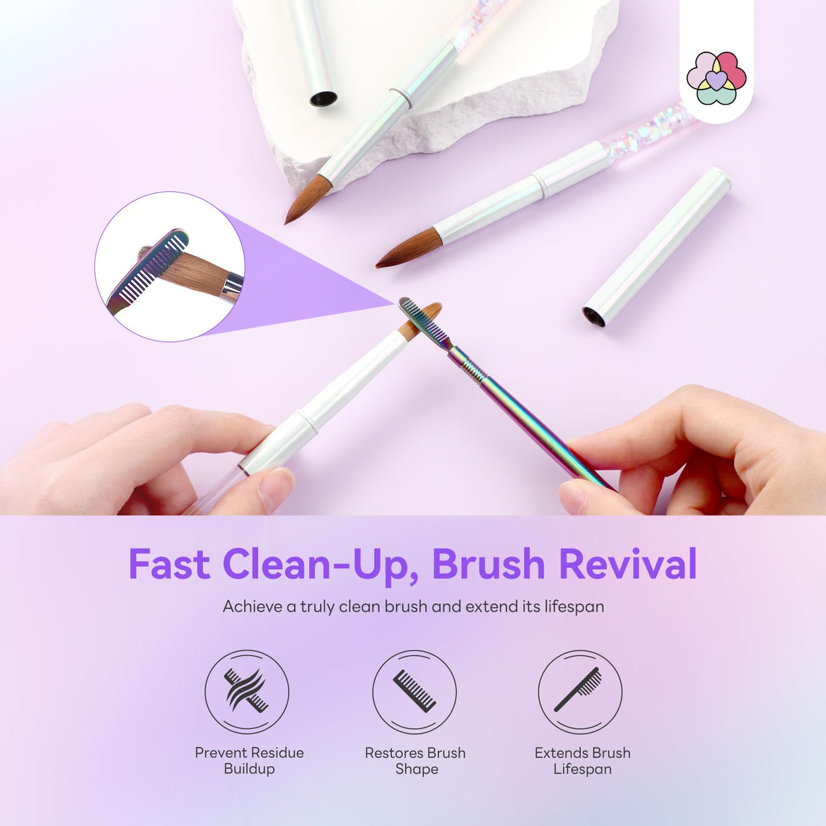 SAVILAND brush applying acrylic extension, smooth shaping and even coverage