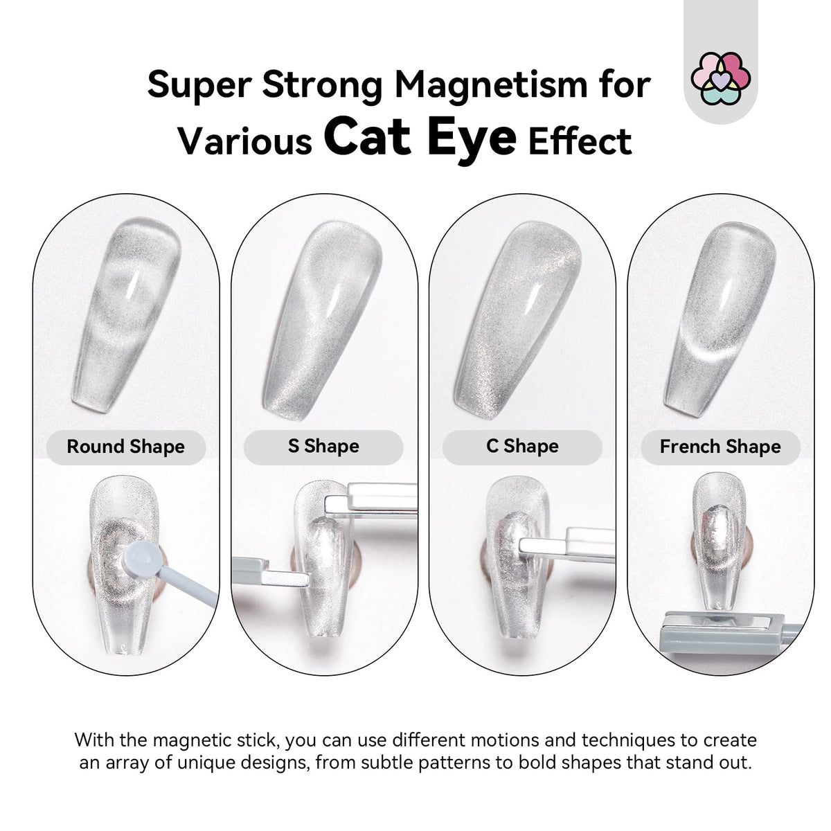 SAVILAND magnet held above nail demonstrating quick cat-eye pigment pull