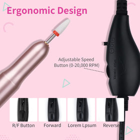 SAVILAND in-use manicure showing e-file removing gel neatly for faster salon results