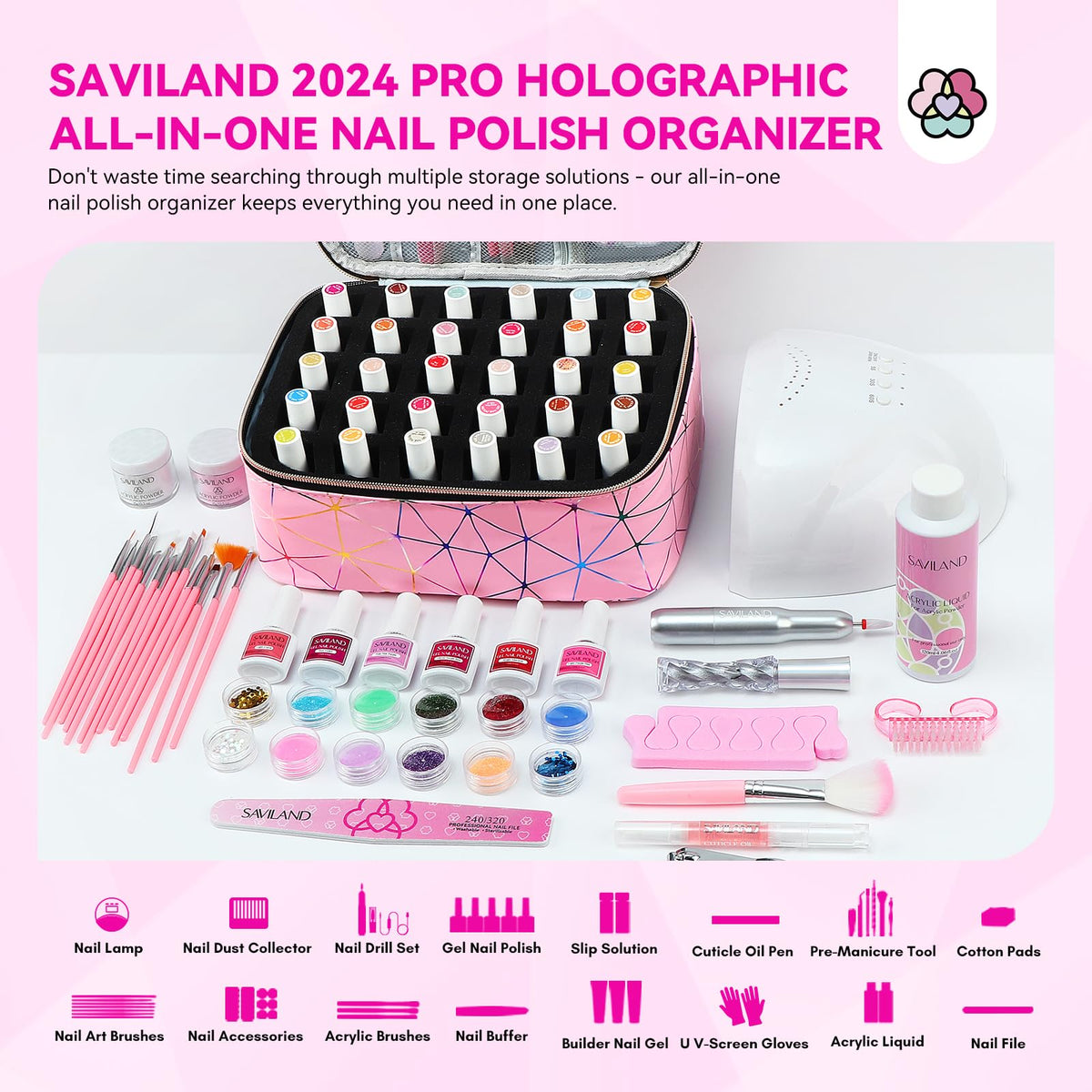 SAVILAND close-up of sponge inner tray keeping bottles upright and preventing spills