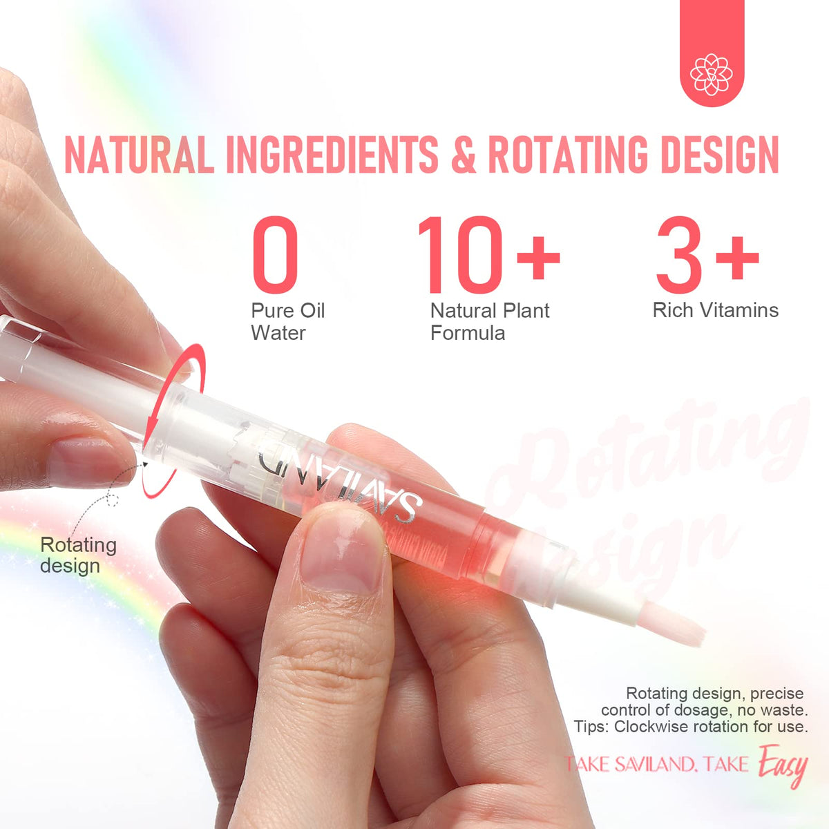 SAVILAND label close-up listing vitamins and plant-based ingredients