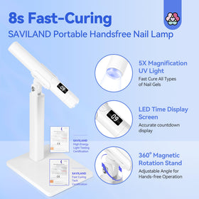 SAVILAND lamp mounted on magnetic stand for hands-free curing and steady results