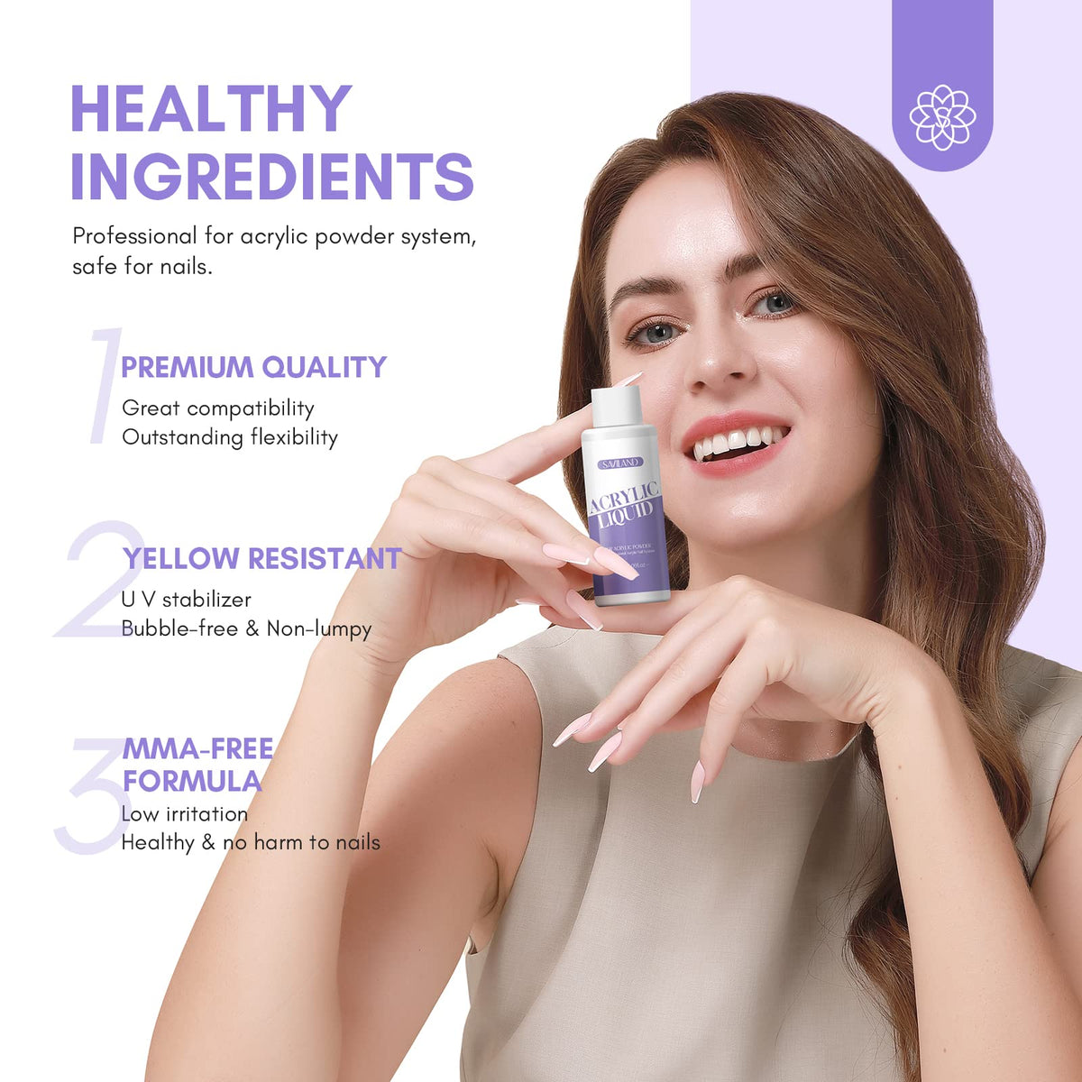 SAVILAND used in nail extension application showing salon result and long-lasting finish