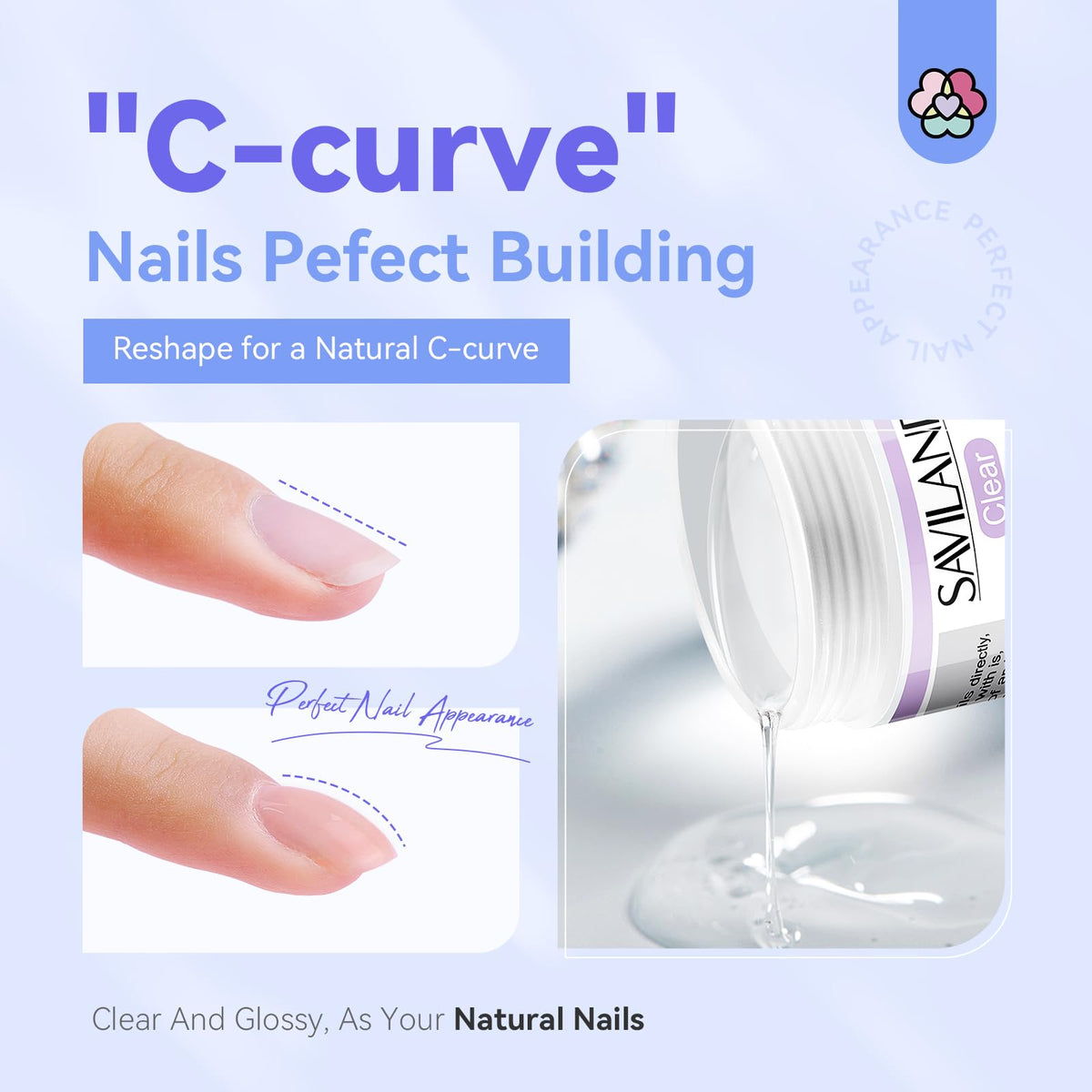 SAVILAND 100 nail forms fanned out for varied shapes and fast application