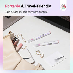 SAVILAND pen tucked inside pocket for on-the-go cuticle care