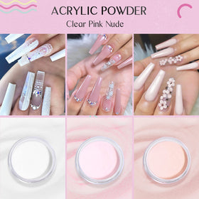 SAVILAND acrylic powders and monomer liquid close-up highlighting color clarity and texture
