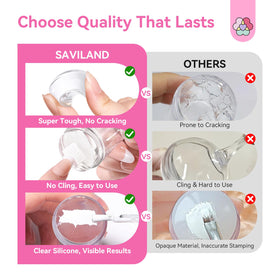 SAVILAND removable stamper head being rinsed to show easy cleaning