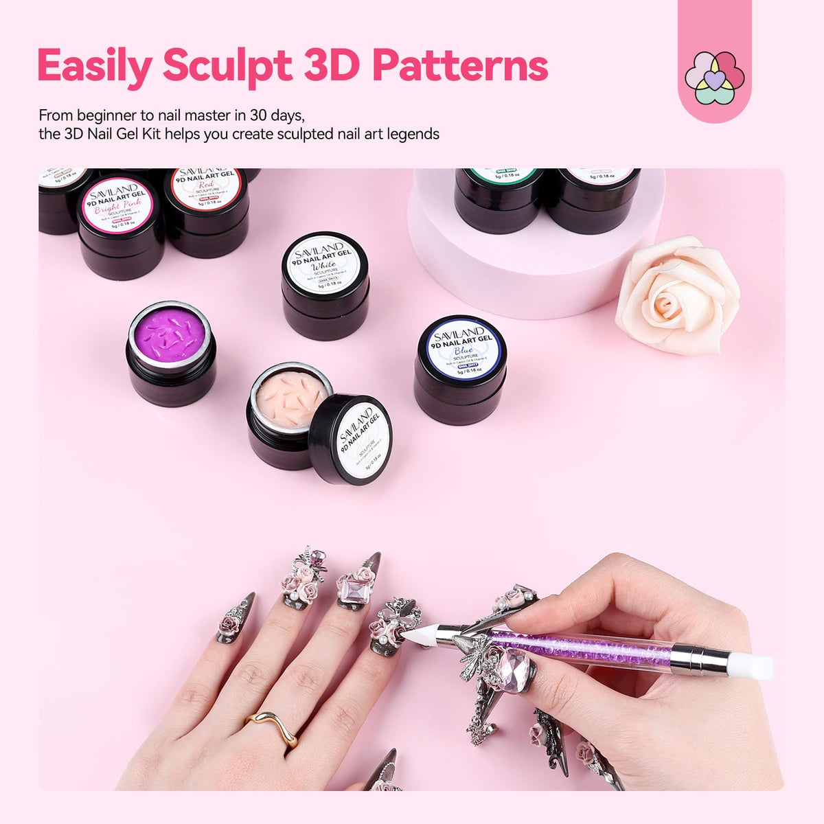 SAVILAND finished manicure on hands in salon setting for professional look