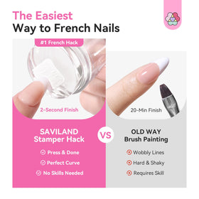 SAVILAND short stamper paired with two scrapers for clean polish removal