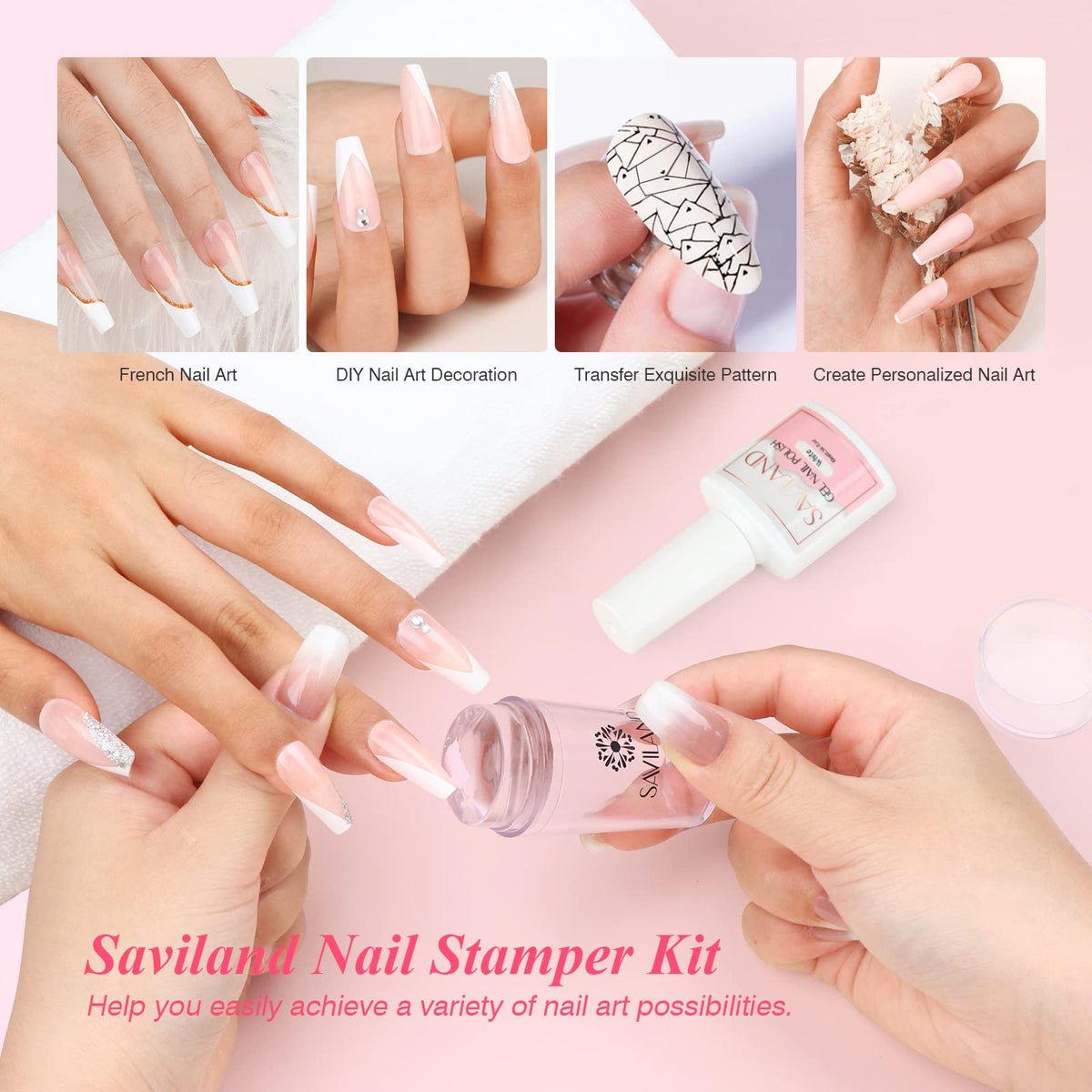 Saviland close-up of jelly silicone stamper head for precise tip transfer