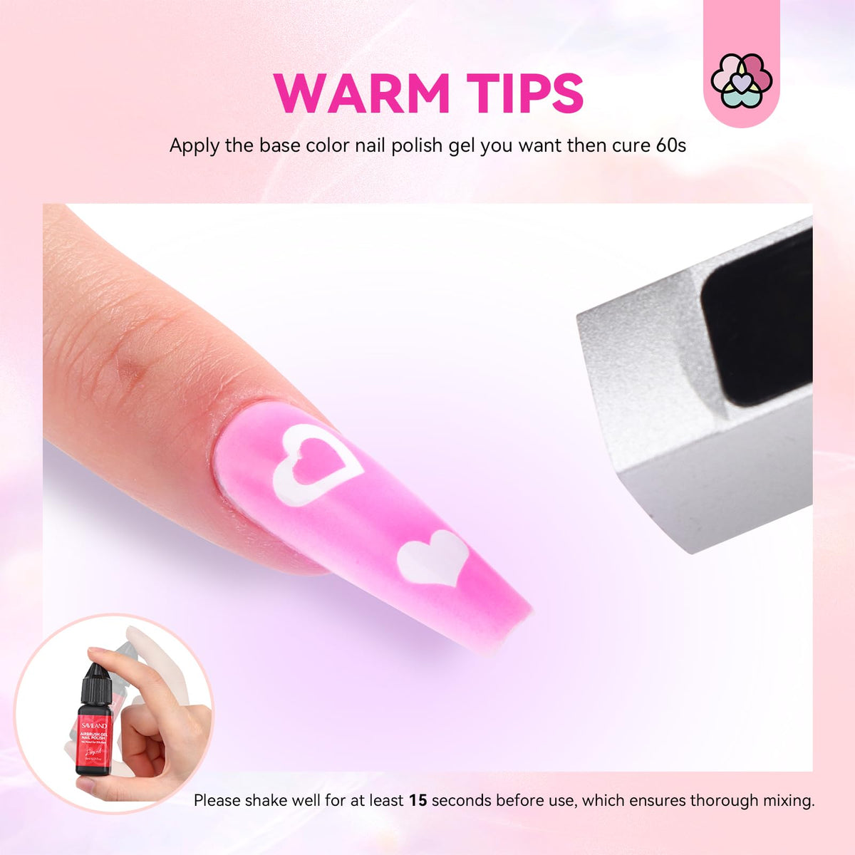 SAVILAND gradient demo on nail tip showcasing ombré blending capability