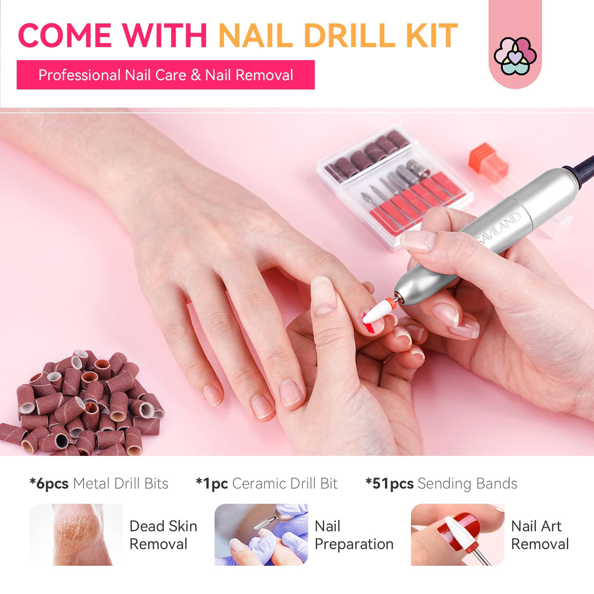 SAVILAND mini UV LED lamp curing gel for quick, even finish