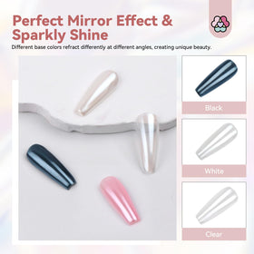 SAVILAND applied on a single nail demonstrating mirror chrome effect and shine