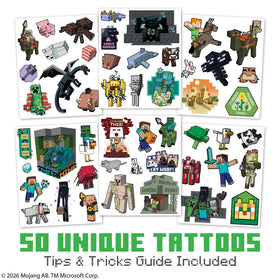Savvi Minecraft close-up of tattoo sheet detail and bright pixel art