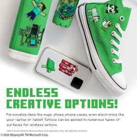 Savvi Minecraft wrist featuring Creeper tattoo and playful look