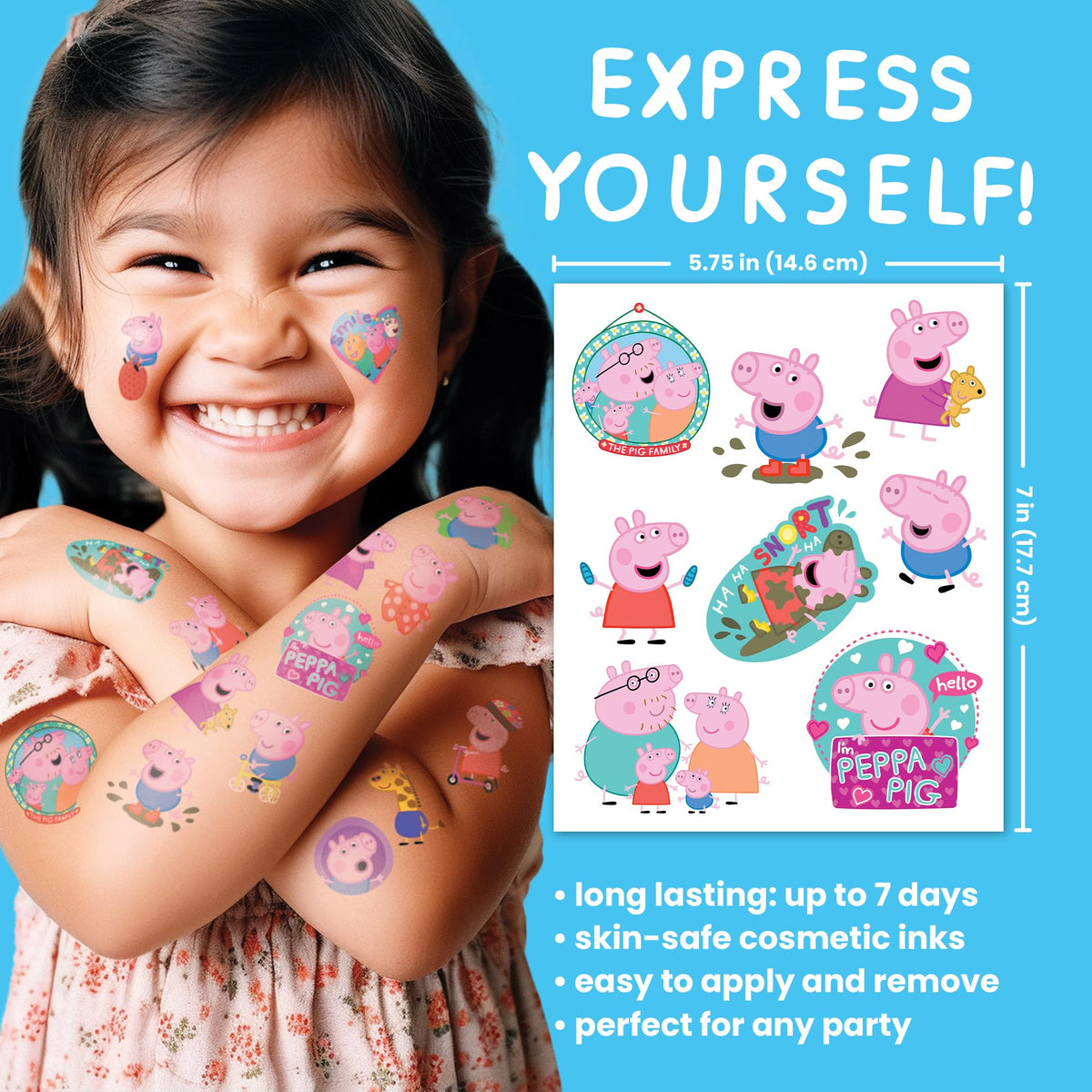 Savvi close-up of licensed Peppa Pig character artwork sharp detail