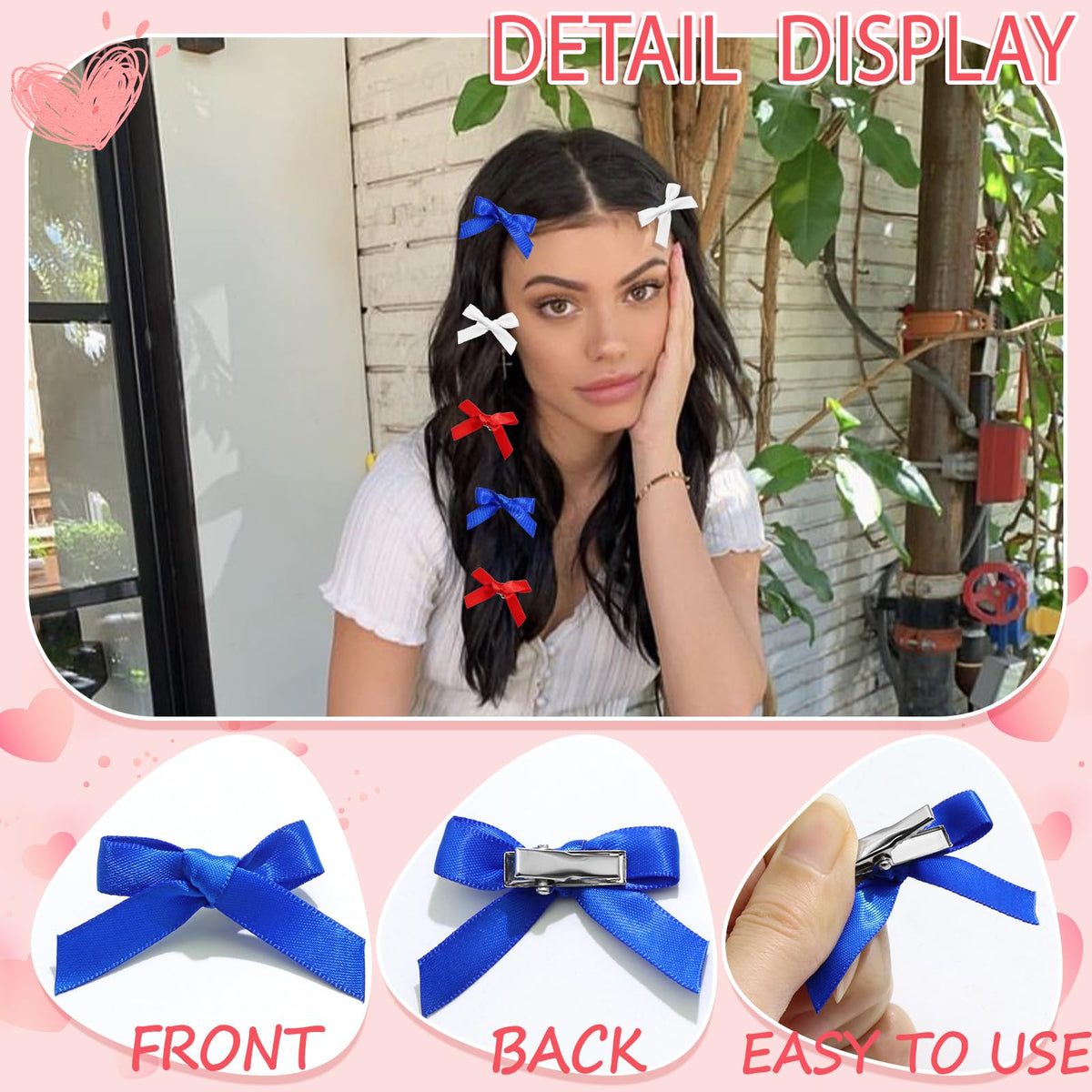 SAWINDA bows clipped to backpack strap for decorative, durable use
