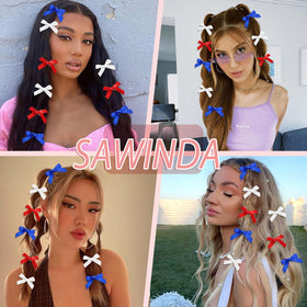 SAWINDA girl wearing bows at outdoor event showing patriotic styling