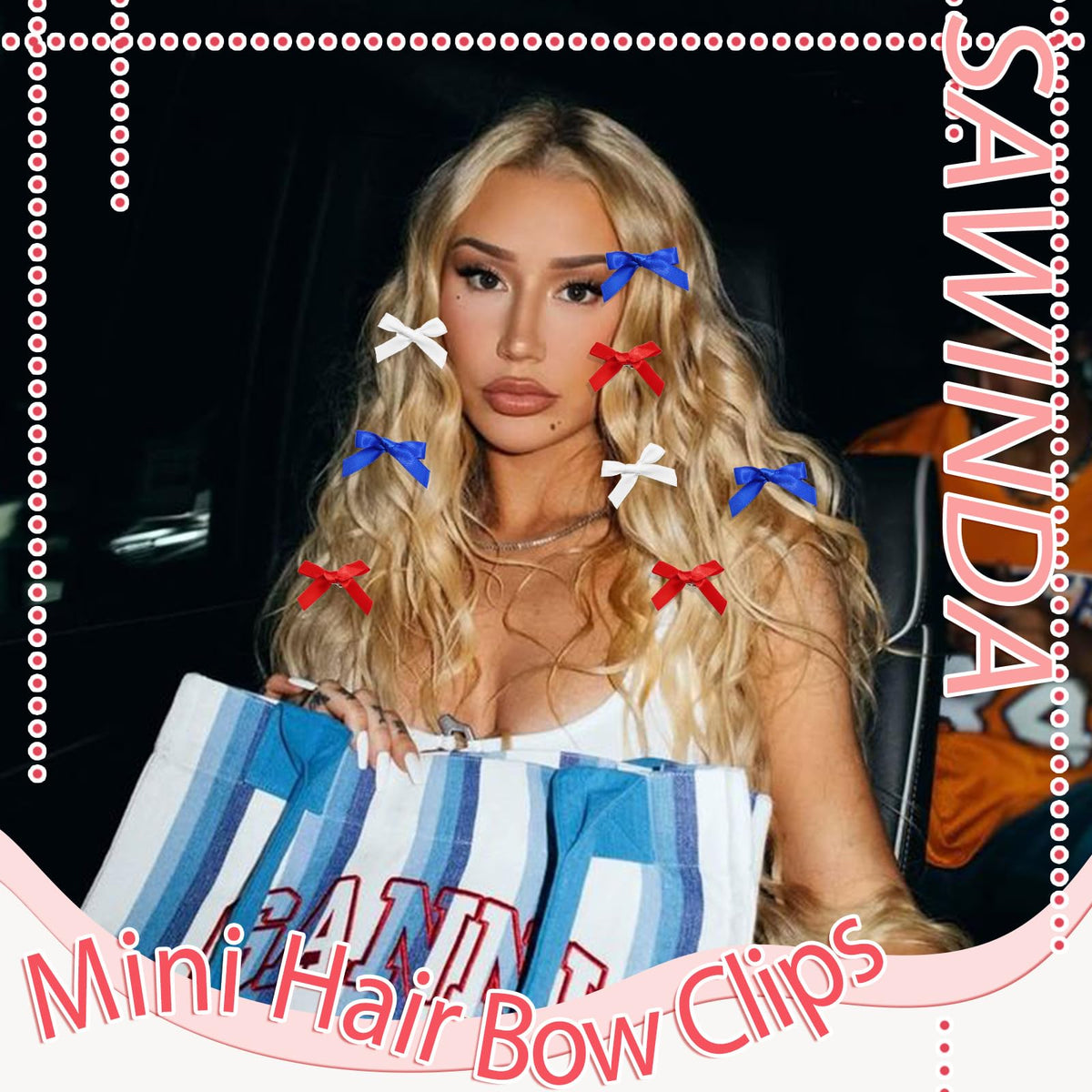 SAWINDA multiple bows in a ponytail adding festive, coordinated accent