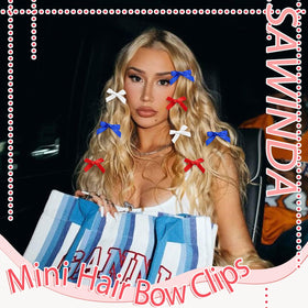 SAWINDA multiple bows in a ponytail adding festive, coordinated accent