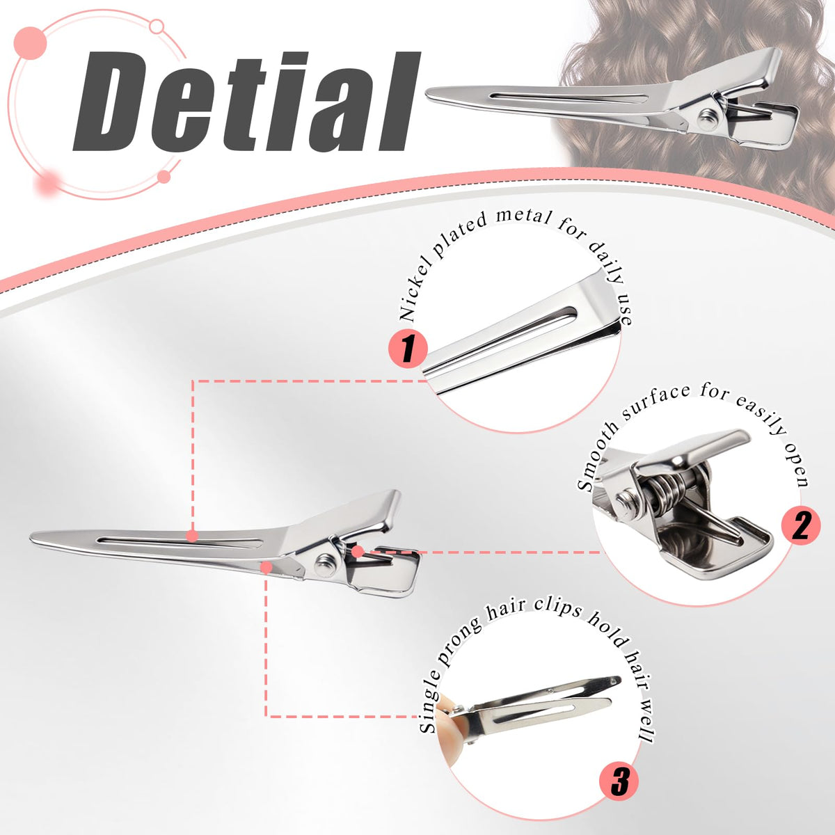 SBYURE clip holding a pin curl demonstrating secure hold for styling