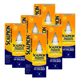 Scalpicin front bottle showing product branding and compact size benefit