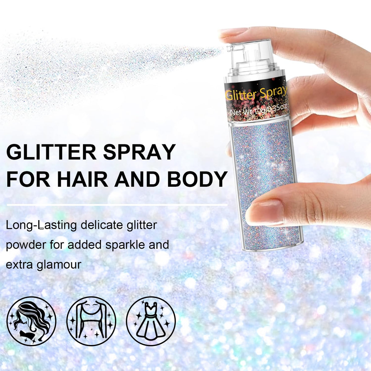 Scarman macro shot of ultra-fine holographic glitter texture, high-shine detail for crafts