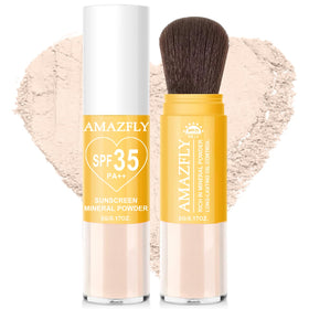 Scarman front packaging showing powder brush and compact for quick touch-ups