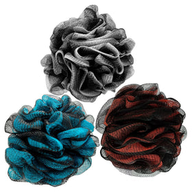 Scartink front view of three extra-large 75g loofah pack showing size and color benefits