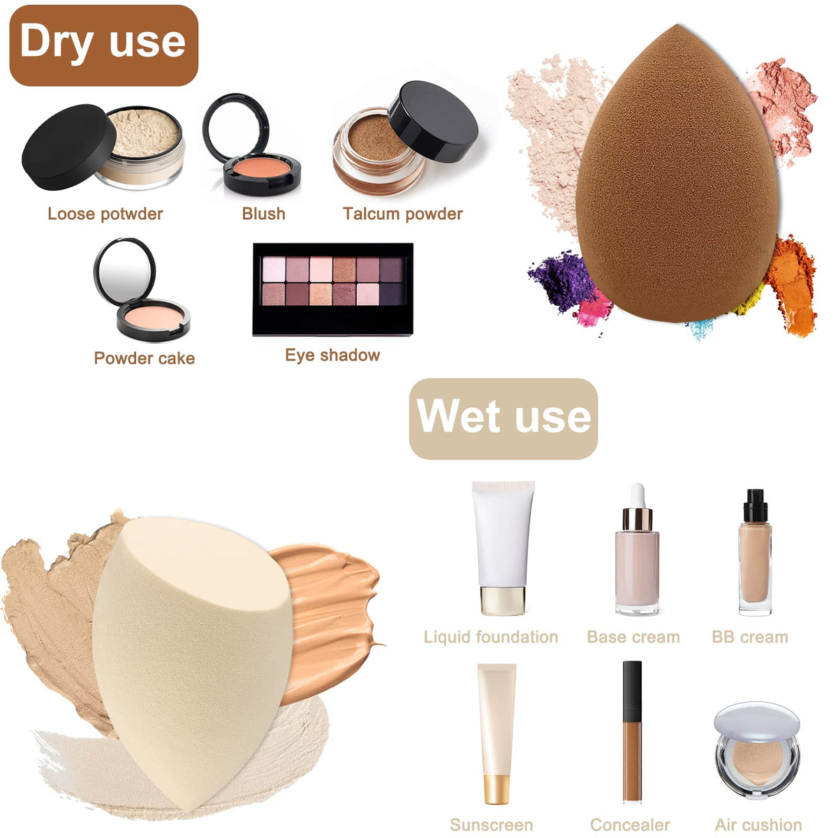 Scartink teardrop shape detail for broad blending and flawless finish