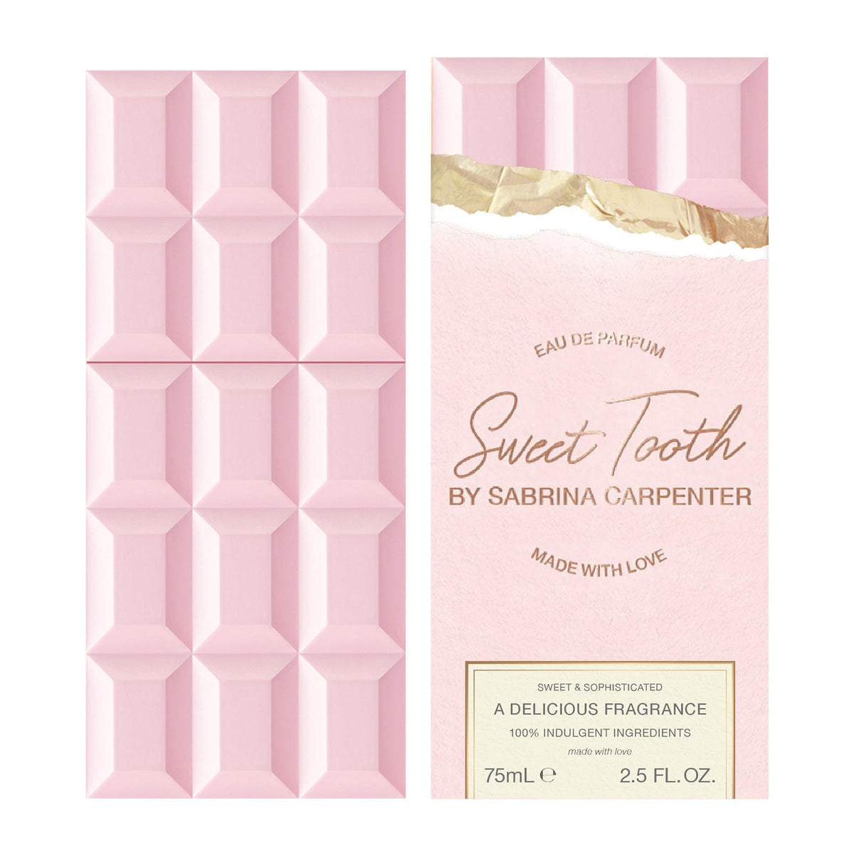 SCENT BEAUTY Sabrina Carpenter side label close-up highlighting fragrance name and volume
