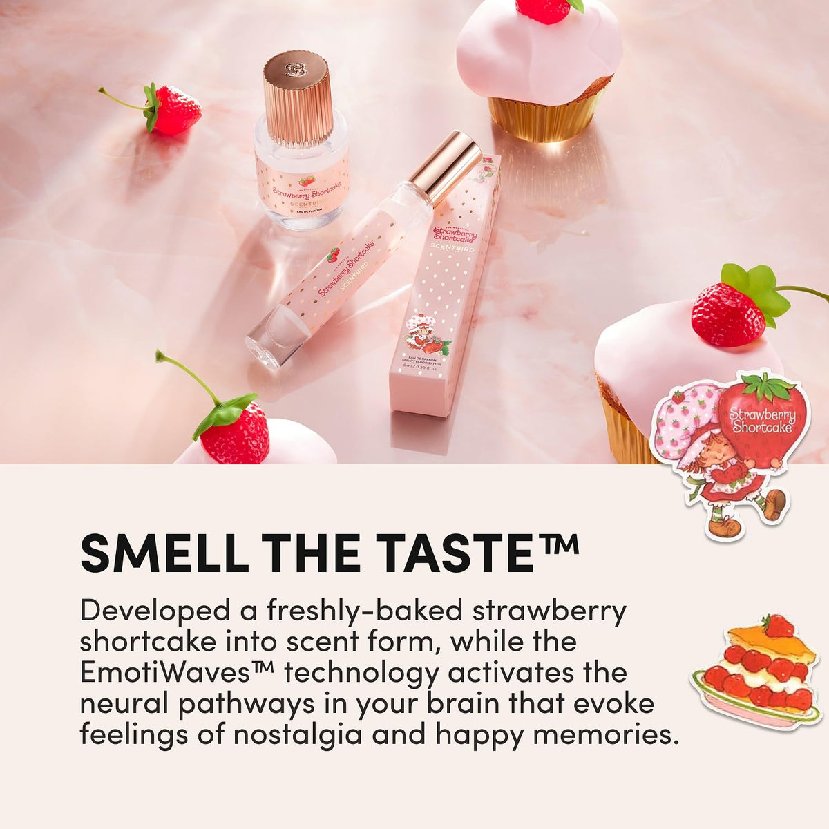 Model applying Scentbird to wrist, shows wearable fruity fragrance