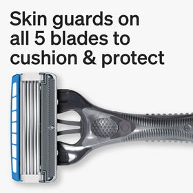 Schick Hydro 5 hydrating gel reservoir detail highlighting longer-lasting lubrication benefit