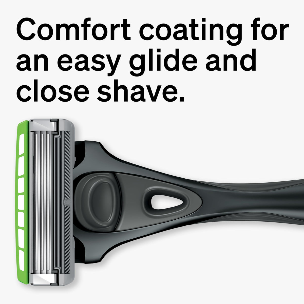 Schick Hydro blade edge detail highlighting three blades for smooth shave