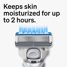 Schick Hydro in-use shaving on jawline demonstrating reduced irritation
