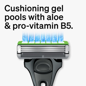 Schick Hydro refills staged in bathroom showing convenience and value