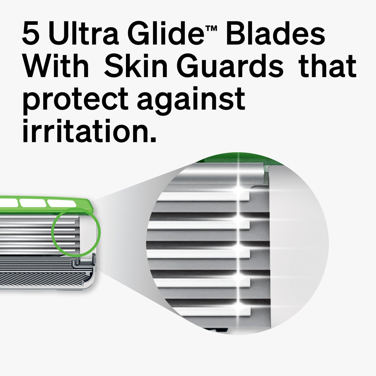 schick Hydro Sensitive gel pools detail showing aloe hydration for reduced friction