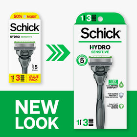 Schick Hydro close-up of ergonomic handle offering improved grip control