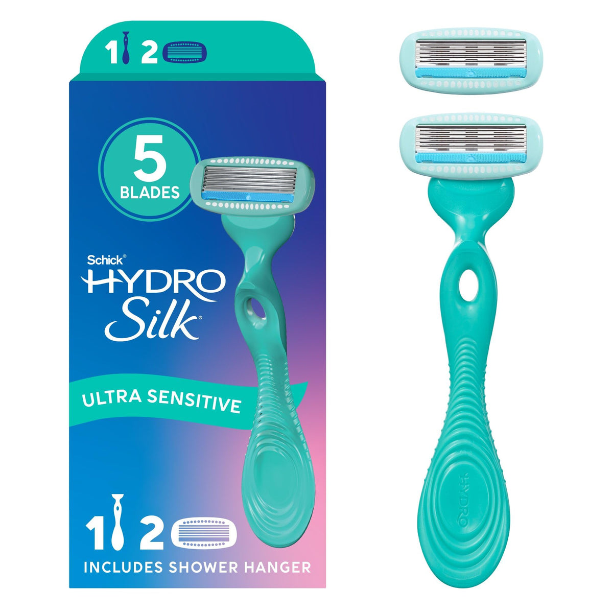 schick ergonomic handle textured grip for steady, non-slip shaving