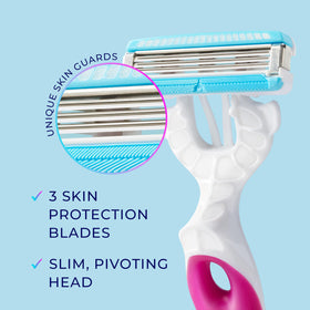 Schick Hydro Silk handle texture close-up for secure non-slip grip