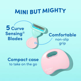 Schick Hydro Silk mini handle close-up for secure grip and control