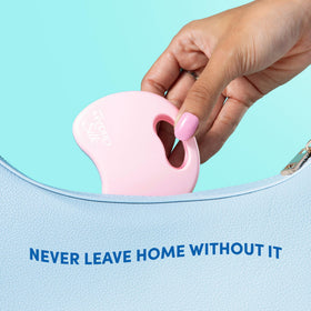 Schick Hydro Silk mini placed in purse to show compact size and portability