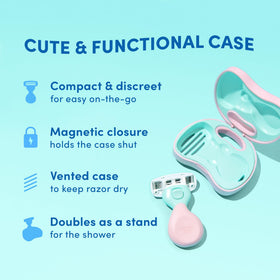 Schick Hydro Silk mini inside gym bag demonstrating convenient on-the-go use