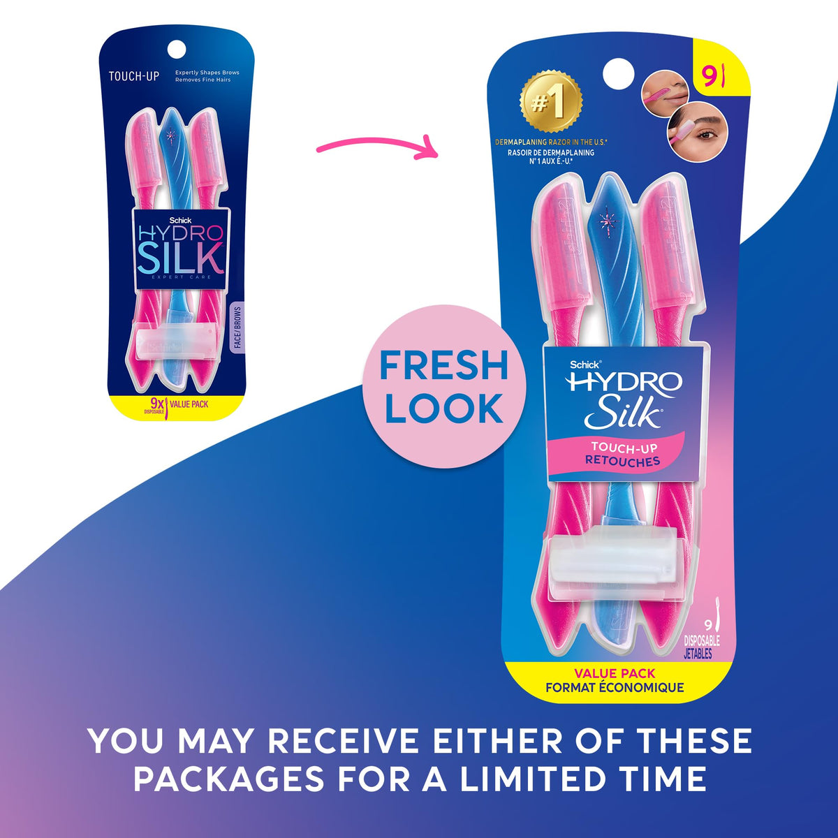 Schick Hydro Silk razor blade close-up highlighting micro-guards for safety