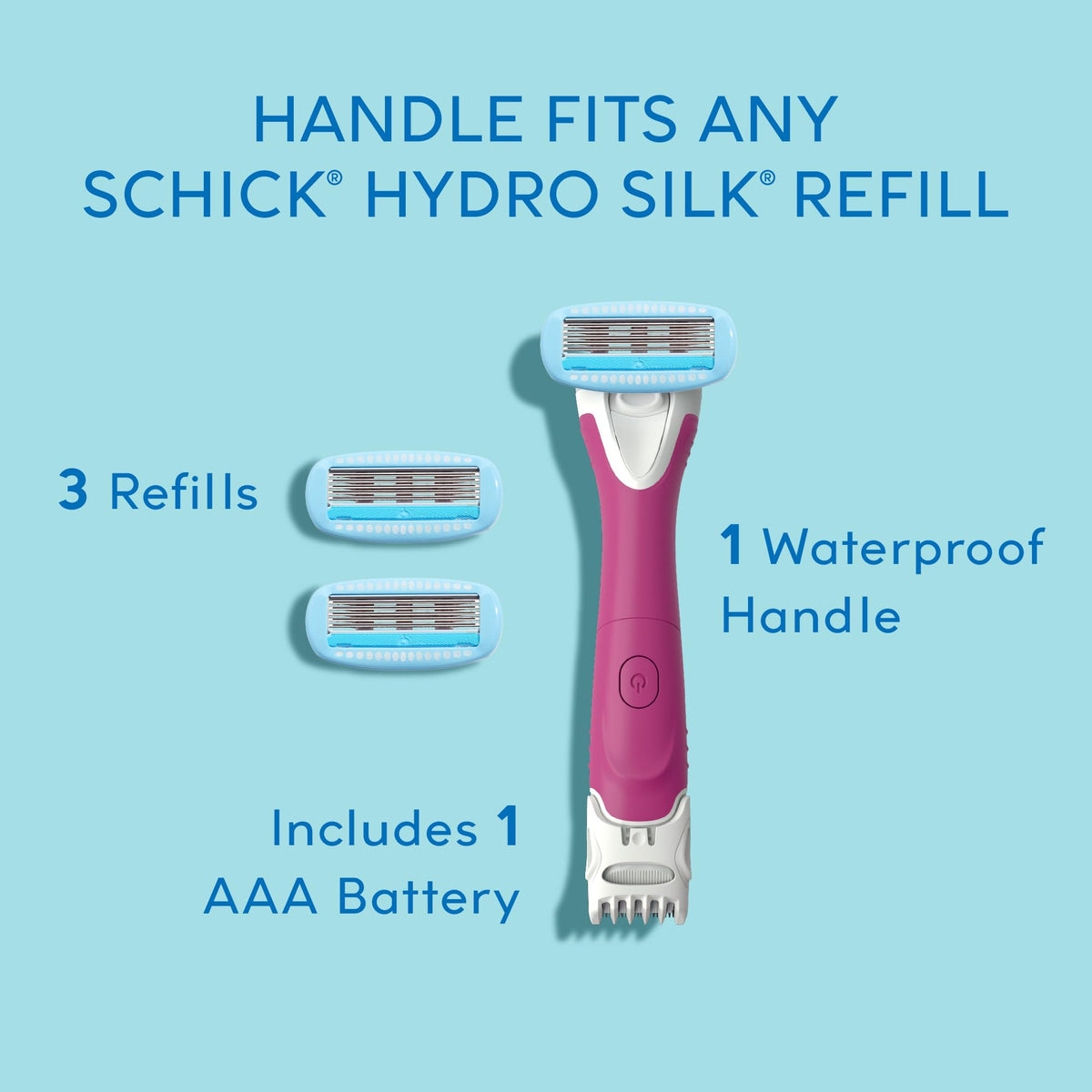 Schick Hydro Silk shaving knee contour showing blade following curves for close shave