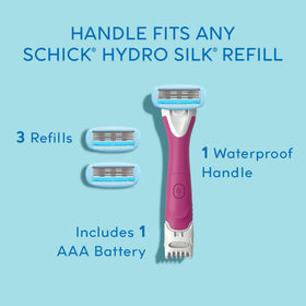 Schick Hydro Silk shaving knee contour showing blade following curves for close shave