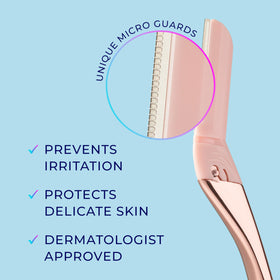 Schick Hydro Silk in-use on cheek illustrating smooth skin and improved product absorption