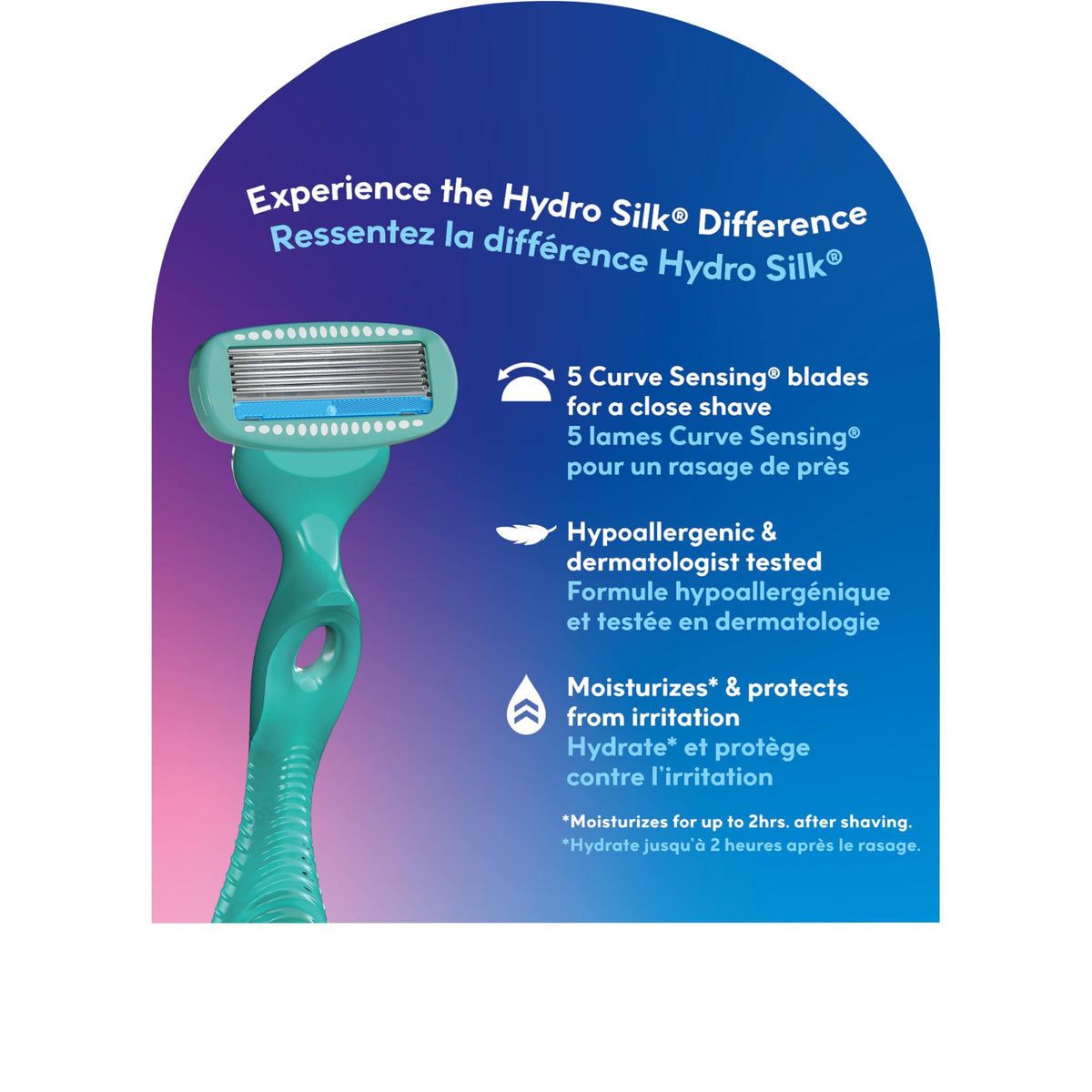 Schick Hydro Silk razor used on leg closeup showing smooth results and less irritation