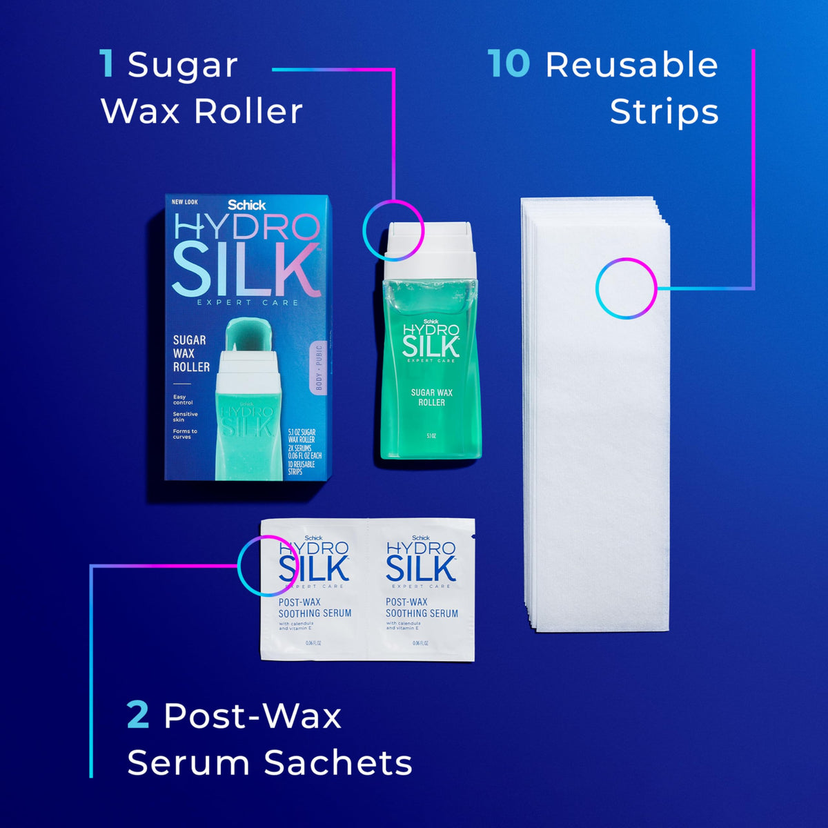 Schick Hydro Silk soft sugar wax texture close-up for gentle removal