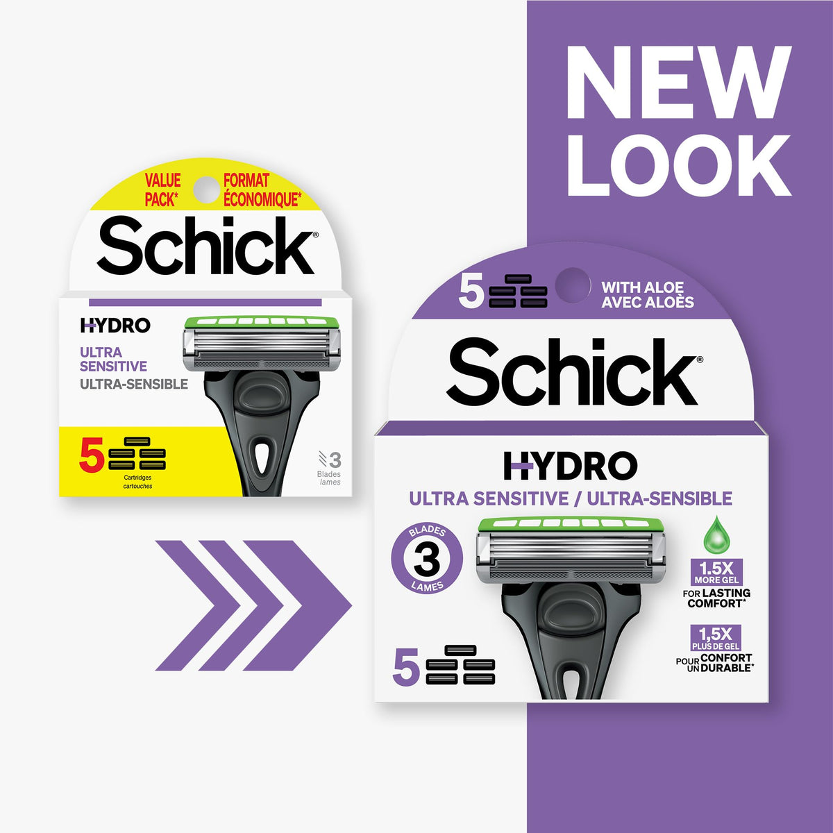 schick hydrogel strip detail with aloe for lasting glide and protection